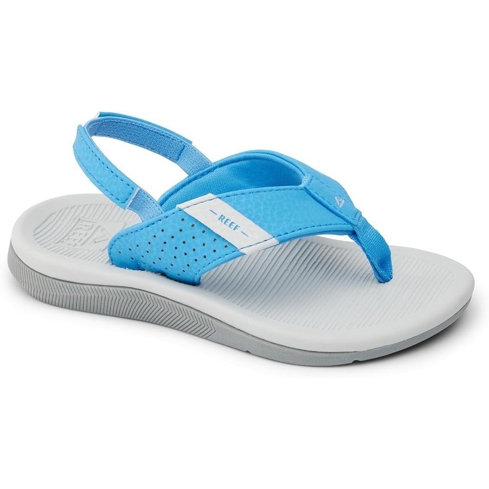 Reef Little Santa Ana Toddlers Sandals Size 4 Light Blue and Grey Ankle Strap